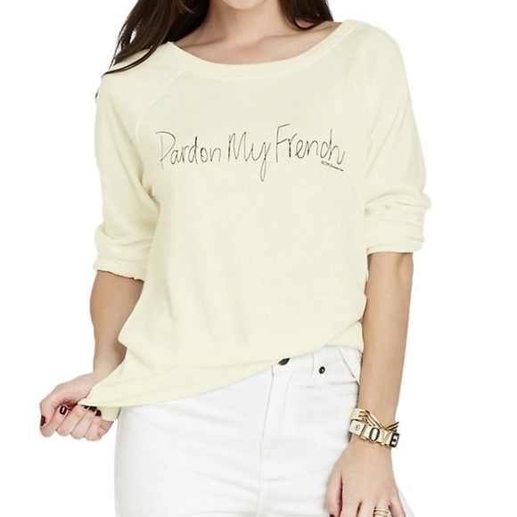 BCBGeneration Pardon My French Graphic Pullover - Picture 1 of 9